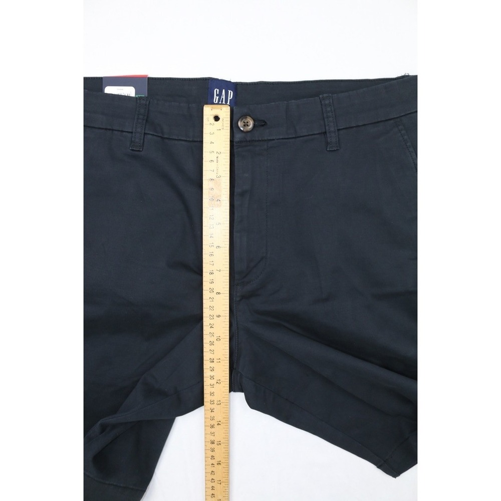 GAP Men's Black Chino Shorts Flat Front Stretch Twill Golf Casual Classic Sz 34 - Picture 12 of 13